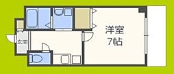 オーロラ・タワー難波 1Kの間取図画像