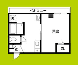 レガーレ長居公園 1Kの間取図画像