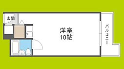 朝日プラザ新大阪 ワンルームの間取図画像