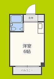 清水728ハイツ ワンルームの間取図画像