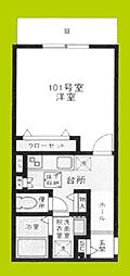 HESTA近大前IV 1Kの間取図画像