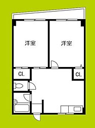 シャローム加島 2DKの間取図画像