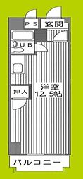 プロヴァンス ワンルームの間取図画像