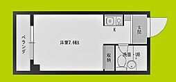 トップヒルズ森之宮 ワンルームの間取図画像