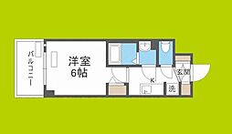 プレサンス南堀江ザ・センス 1Kの間取図画像