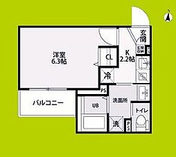 リネージュ・プレーヌ 1Kの間取図画像