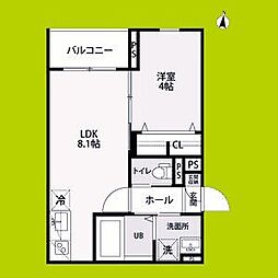 リネージュ・プレーヌ 1LDKの間取図画像