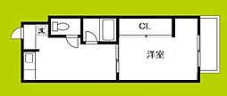 グランディール桂 1Kの間取図画像