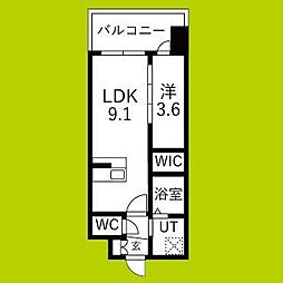 D.Clarest長田駅前 1LDKの間取図画像