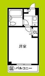 サンライズ細工谷 1Kの間取図画像