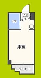 杭全ダイヤモンドライフ ワンルームの間取図画像