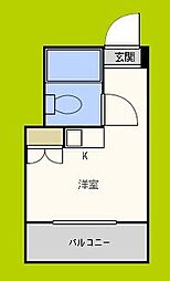 グランビルド道頓堀 ワンルームの間取図画像