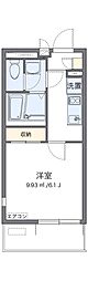 クレイノのぞみB 1Kの間取図画像