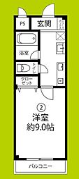 ヴィレッタ福島 1Kの間取図画像
