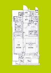 プレサンス京橋GREEN YARDレアルテ 1LDKの間取図画像