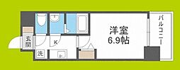 プレミアムコート阿波座WEST 1Kの間取図画像