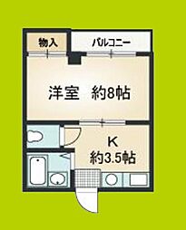 ロイヤル天王寺南 ワンルームの間取図画像