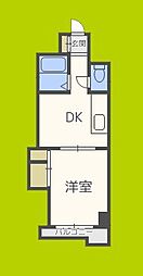 新大阪グランドハイツ北 1DKの間取図画像