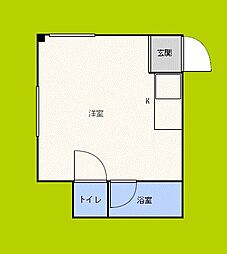スカイハイツ花園 ワンルームの間取図画像