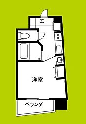 グラン・ピア天神橋 ワンルームの間取図画像