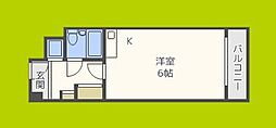 エルデ大手前 ワンルームの間取図画像
