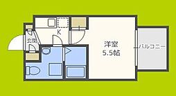 セレニテ日本橋EST 1Kの間取図画像