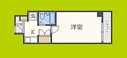 エルデ大手前 ワンルームの間取図画像