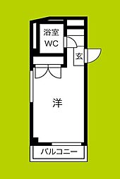 シャトー杉本パート2 ワンルームの間取図画像