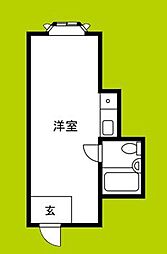 エステマール鶴橋1号館 ワンルームの間取図画像