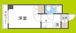 シャンクレール大国町 1Kの間取図画像