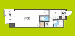 プレサンス新大阪 1Kの間取図画像