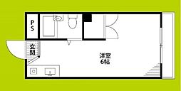 K'sコートリバーサイド相川 ワンルームの間取図画像