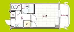 ラ・フォレスタ 1Kの間取図画像