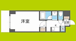 QCフラット北堀江 1Kの間取図画像