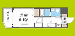 エステムプラザ難波WESTリバークロス 1Kの間取図画像