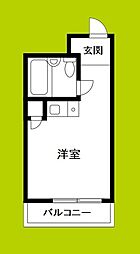 ヴェルドール平野 ワンルームの間取図画像
