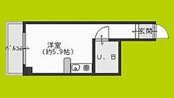 アッシュコート夕凪 ワンルームの間取図画像