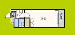 ロイヤル巽 1Kの間取図画像