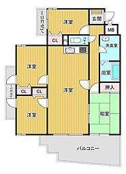 ランドマーク霧ヶ丘 4LDKの間取図画像