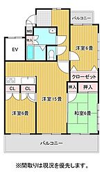 サンライフ大里原町 3LDKの間取図画像