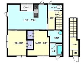 ｓｅｒｅｎａｔａ N ｜ 秋田県横手市横手町字三ノ口（賃貸アパート2LDK・2階・56.18㎡） その2