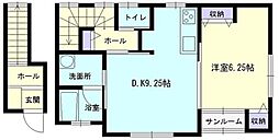 プランドールＫ 2階1DKの間取り