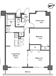 間取図画像 2SLDK