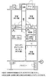 コスモ市川南シティフォルム 3LDKの間取図画像