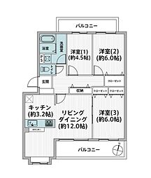 レクオス柏 3LDKの間取図画像