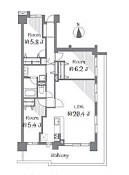 エステ・プラザ京成佐倉駅前 3LDKの間取図画像