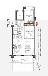 あすみが丘ガーデンコート杜の街参番館 3LDKの間取図画像
