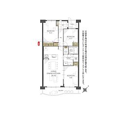 稲毛パークハウスA棟 3LDKの間取図画像