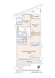 蘇我ロイヤルコンフォートA棟 2LDKの間取図画像