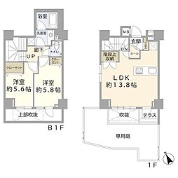 OPENRESIDENCIA本駒込 2LDKの間取図画像